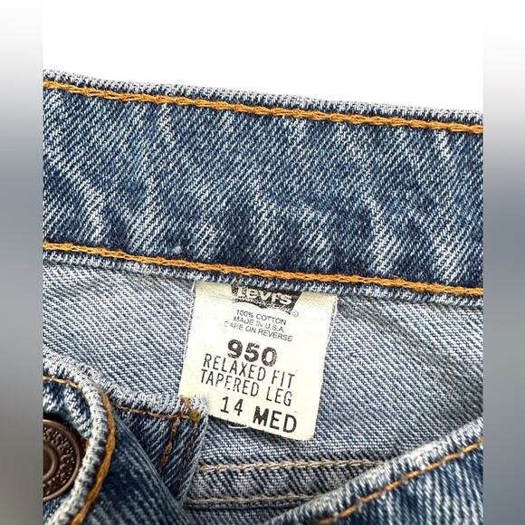 Vtg 90s Levis 950 Jeans WOMENS 14 Relaxed Fit Tapered Fit Orange Tab - Picture 2 of 9